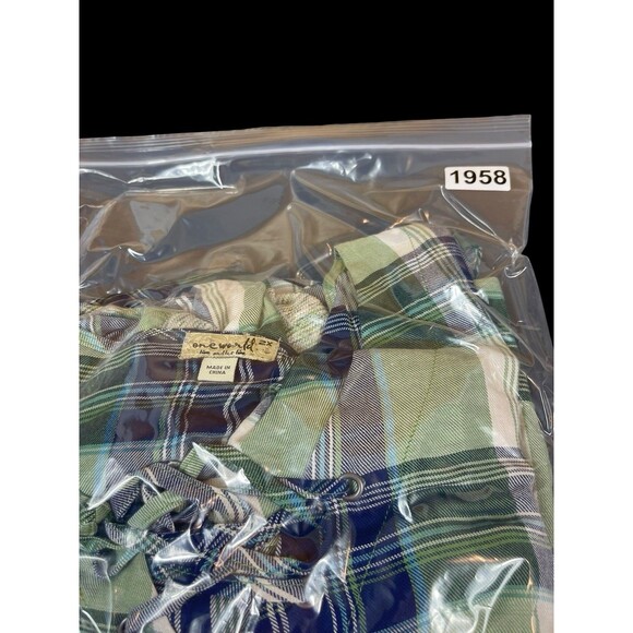 One World 2x Plaid Mixed Media Front Wrap Tie Neck Long Sleeve 2X NWT - Picture 14 of 14